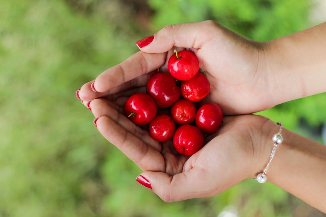 red berries on person's hands